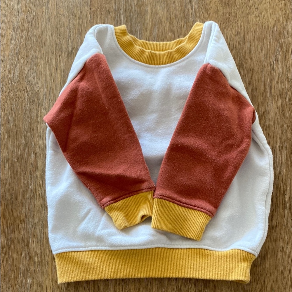 Cat & Jack White and Orange Color-Blocked Hoodie